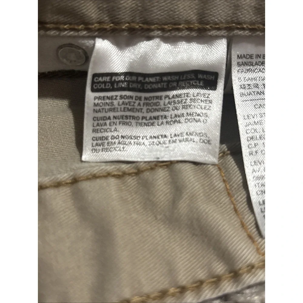 Levis 508‎ Jeans Mens 32x32 Tan Khaki 5-Pocket Relaxed White Tab Tapered Ankle